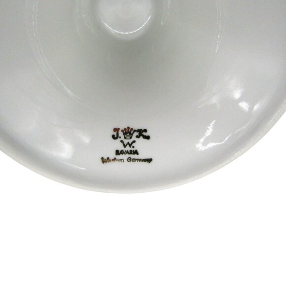 JKW BAVARIA Floral Cake Stand Pedestal Dessert Germany Vintage 10" - Picture 9 of 10